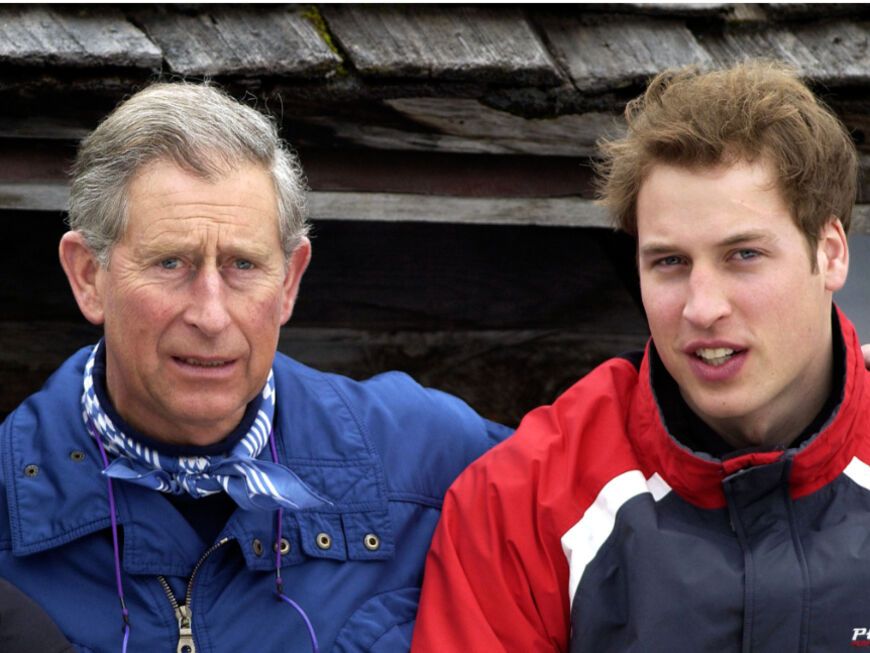 Prinz Harry, Prinz Charles und Prinz William in der Schweiz, 2005. 
