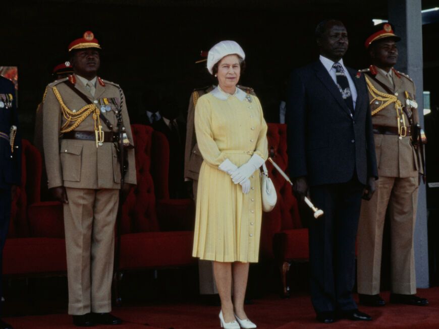Queen Elizabeth II. 1983, zu Besuch in Kenia. 