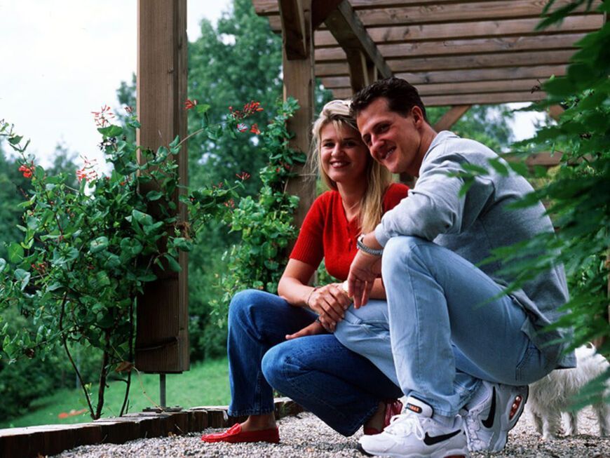 Corinna und Michael Schumacher 1996 in ihren neuen Zuhause