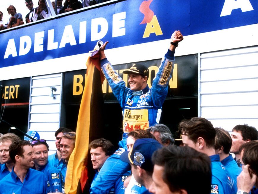 Michal Schumacher gewinnt ersten Weltmeistertitel in Australien 1994