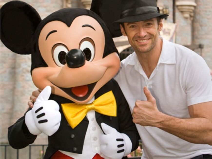 Hollywood-Star Hugh Jackman besuchte am vergangenen Donnerstag (23.04.2009) mit seiner Familie das Disneyland in Anaheim, Kalifornien