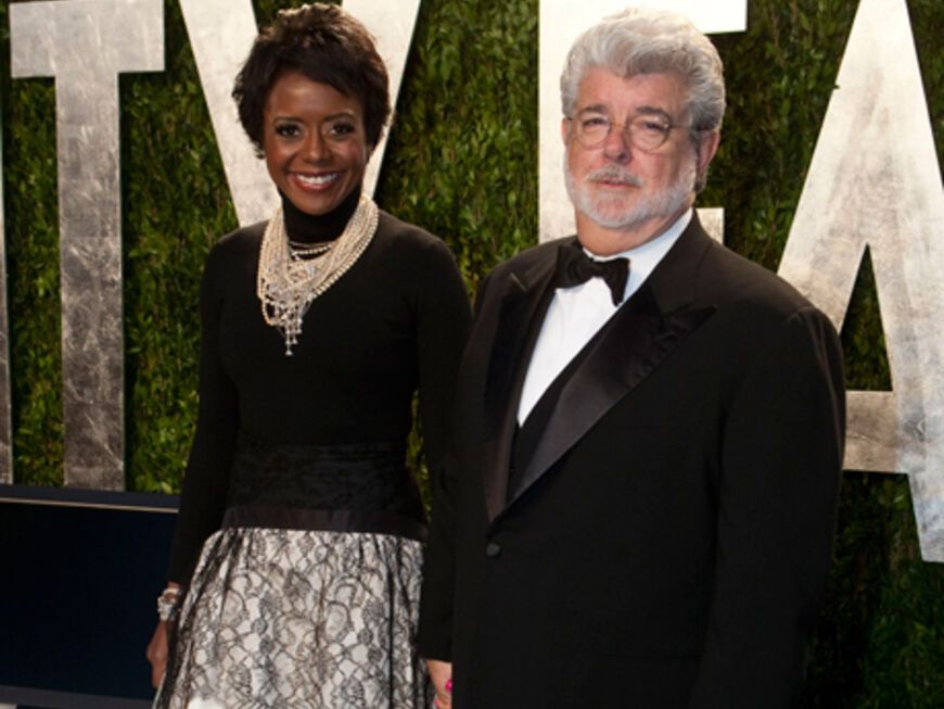 Regisseur George Lucas mit seiner Frau Mellody Hobson