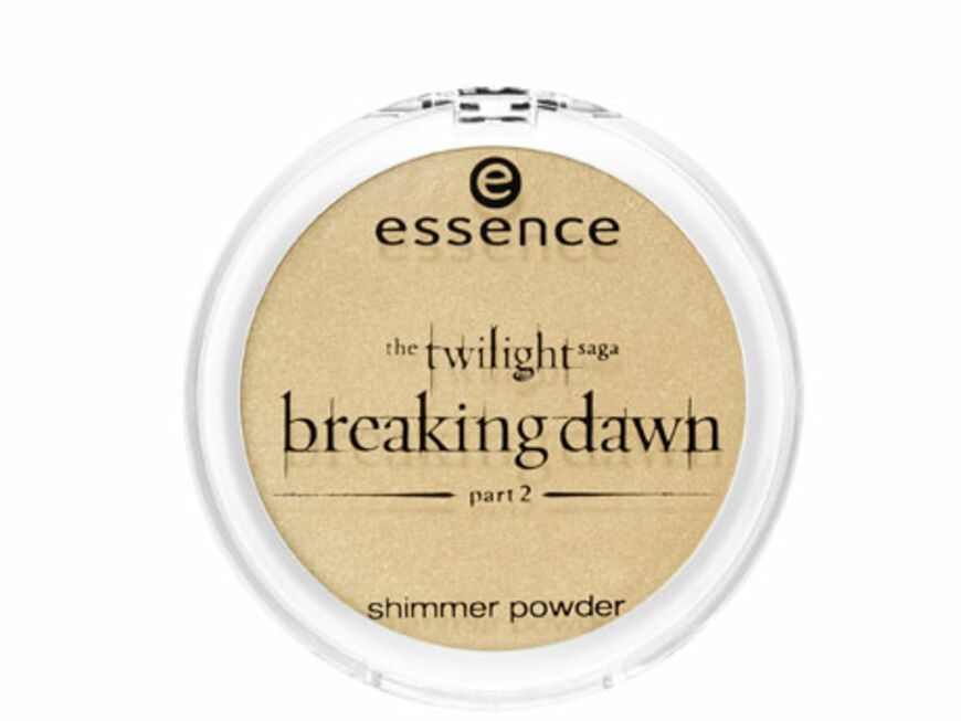 Ein Hauch von Gold für die Wangen: "Breaking Dawn Shimmer Powder Bella's Secret 01" von Essence, ca. 3 Euro, limitiert