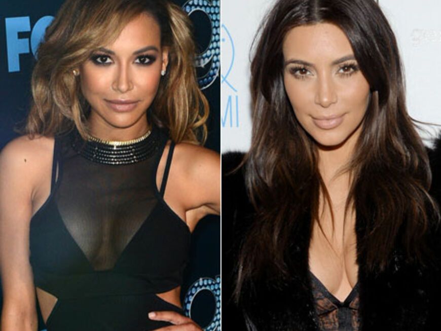 Kim Kardashian hat viele Nachahmer. Eine von ihnen ist "Glee"-Star Naya Rivera (li.) - sie könnte eine perfekete Doppelgängerin des It-Girls sein