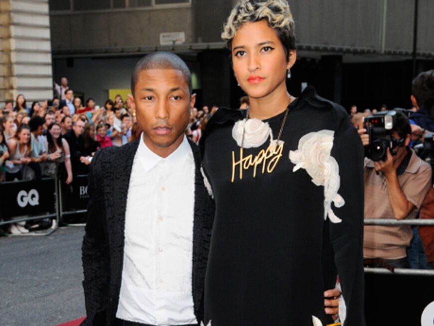 Ungleiches Paar: "Get Lucky"-Sänger Pharrell Williams mit seiner hochgewachsenen Frau Helen Lasichanh