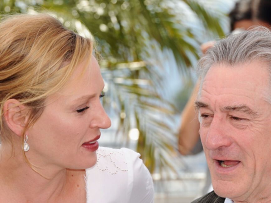 Diskutieren schon jetzt über die Filme: Uma Thurman und Jury-Präsident Robert De Niro