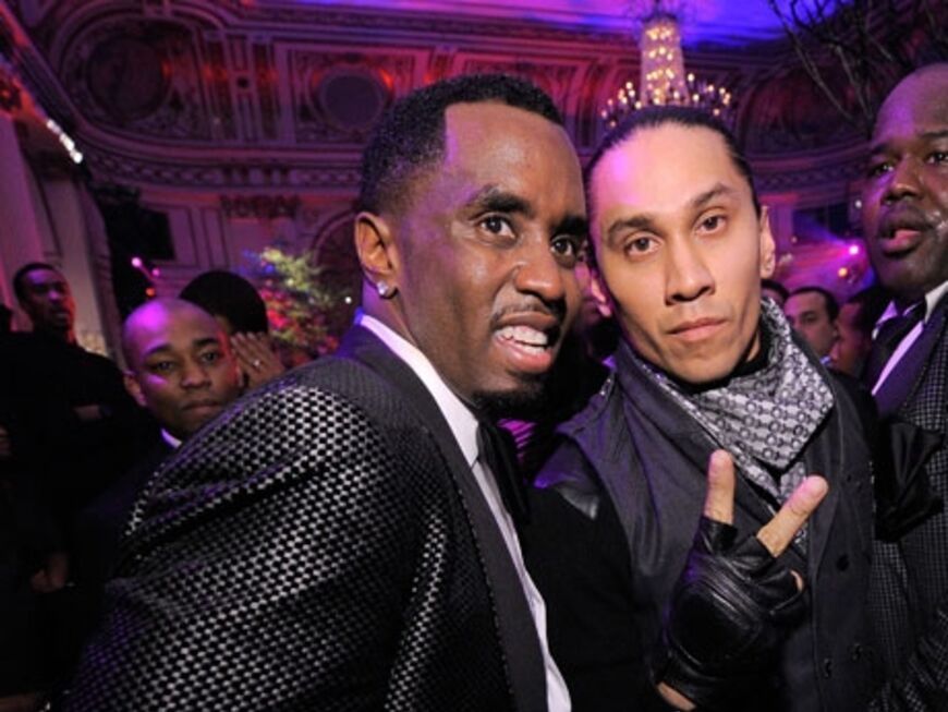 P. Diddy mit "Taboo" von den "Black Eyed Peas". Es wurde an nichts gespart: Zum Gesang von Al Green wurde natürlich Champagner gereicht. Außerdem gab es "Ciroc", die eigene Wodka-Marke des Rappers