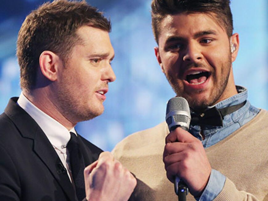 Absolutes Highlight der Show: Superstar Michael Bublé überrascht Kandidat Ricardo Bielecki bei den Proben