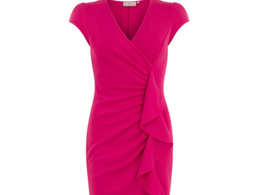 Volants umspielen bei diesem fuchsiafarbenen Kleid die Hüften. Erhältlich über dorothyperkins.com, ca. 40 Euro