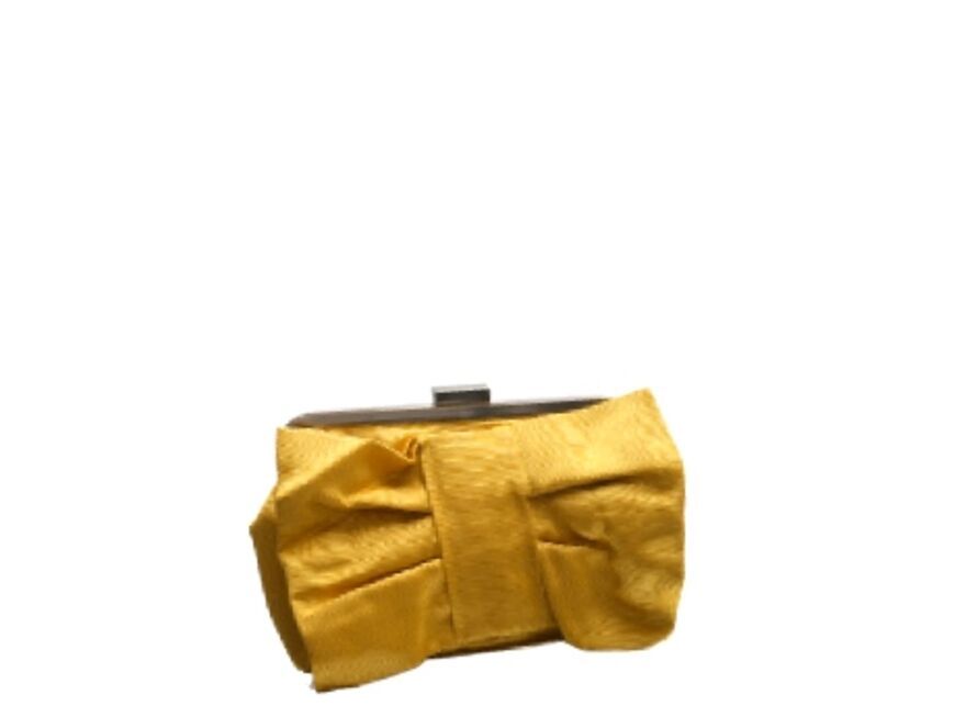 Gelb: Satin´­tasche 
mit Zierschleife von Asos, ca. 30 Euro