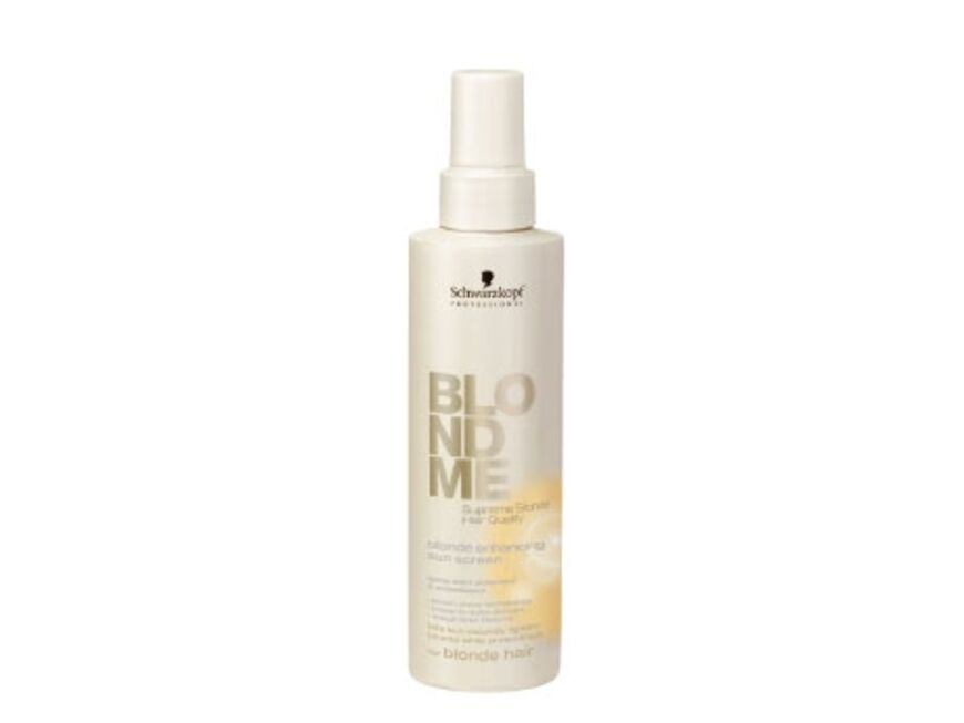 Lichtdurchlässiger Sonnenschutz: "BlondMe Blondverstärkendes Sonnenschutz-Spray" von Schwarzkopf, 250 ml ca. 18 Euro  