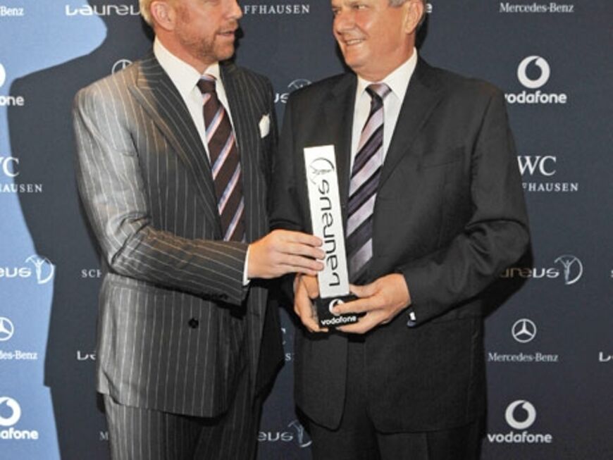 Boris Becker mit Dietmar Hopp. Der Unternehmer wurde mit dem "Laureus Medien Preis für Wohltätigkeit" für sein langjähriges, soziales Engagement im Sport ausgezeichnet