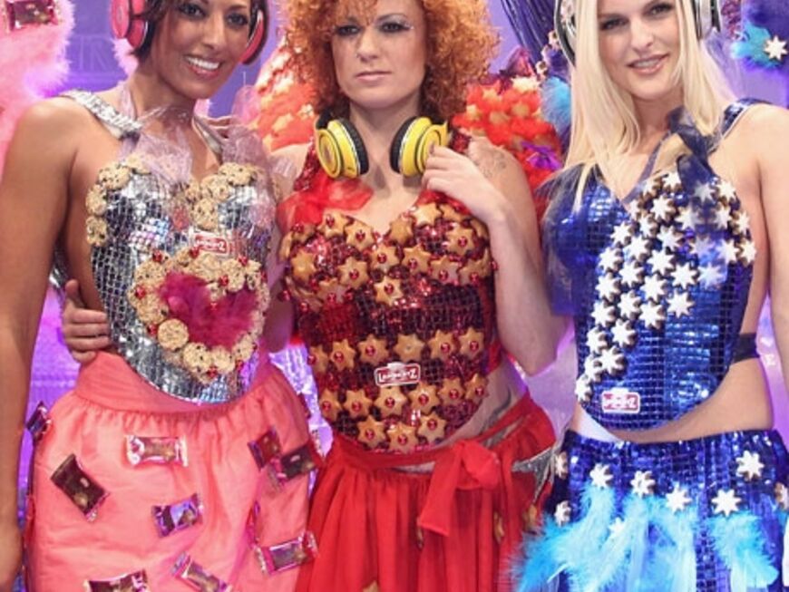 Zuckersüß: Jessica Wahls, Lucy Diakovska und Sandy Moelling von den "No Angels" gingen als legendäre Popgruppe "ABBA"