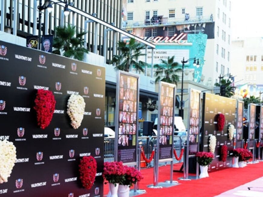 Der rote Teppich in Hollywood strahlt in den Farben der Liebe