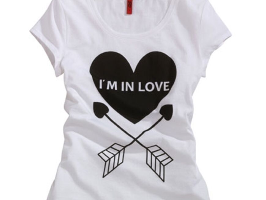 Sportlich: T-Shirt "Im In Love" von QS by s.Oliver, 12.95 Euro