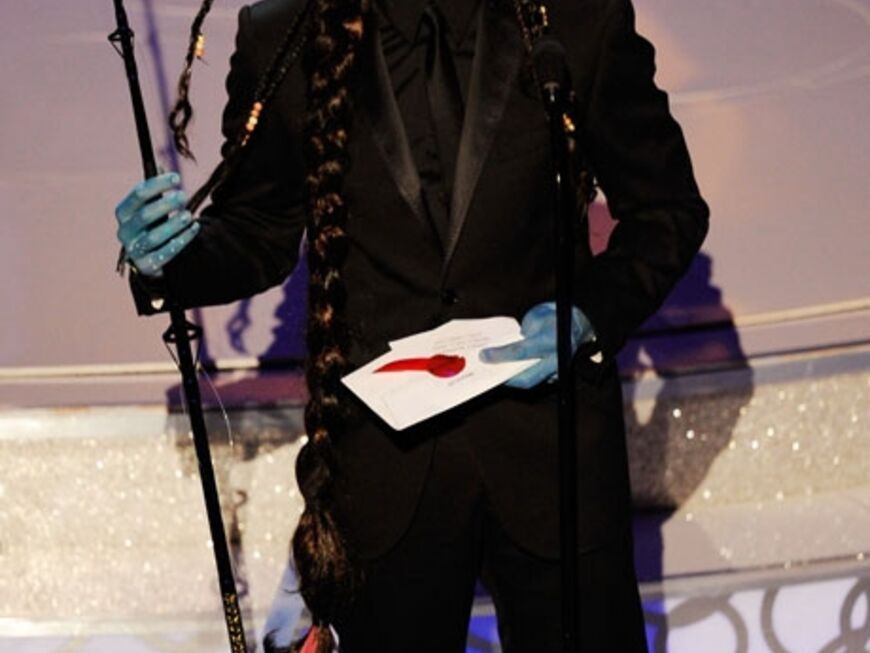 Für den Lacher des Abends sorgte Komiker Ben Stiller mit seiner "Avatar"-Verkleidung