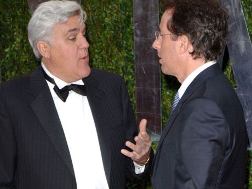Lustiges Treffen vor den Oscars: Moderator Jay Leno begrüßt Comedy-Star Jerry Seinfeld