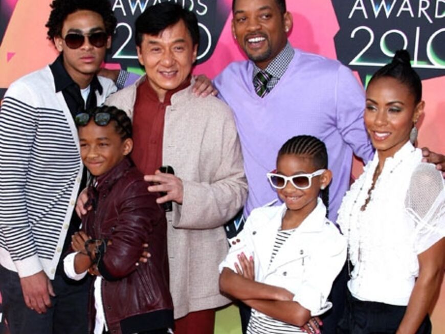 Will Smith mit Familie und Jackie Chan