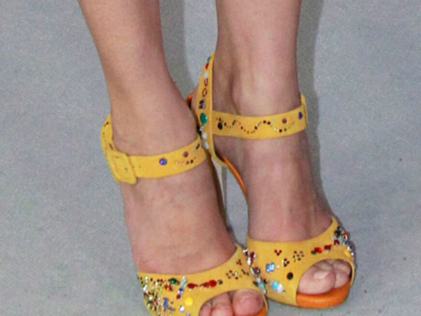 Diese Schuhe machen Freude - dank ihrer Farbe sind sie ein echter Hingucker. Die Trägerin weiß eben was zählt!