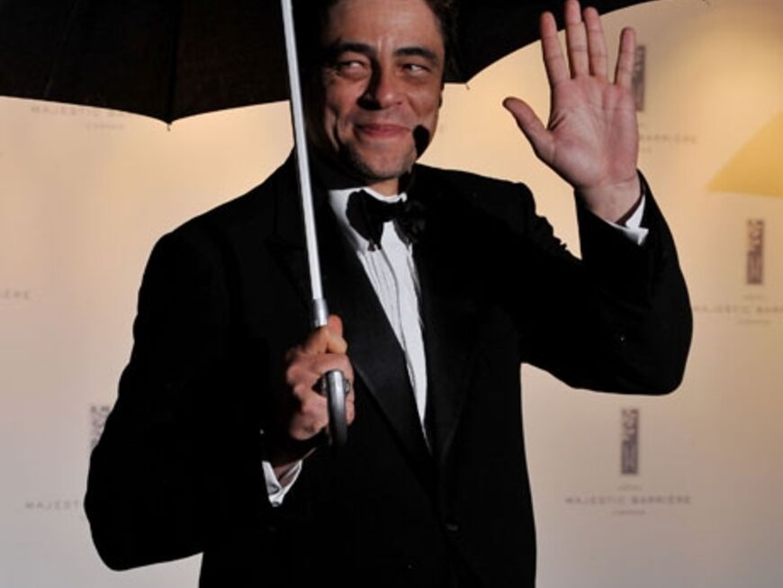Selbst ist der Mann. Jury-Mitglied Benicio del Torro braucht keine Schirmträger