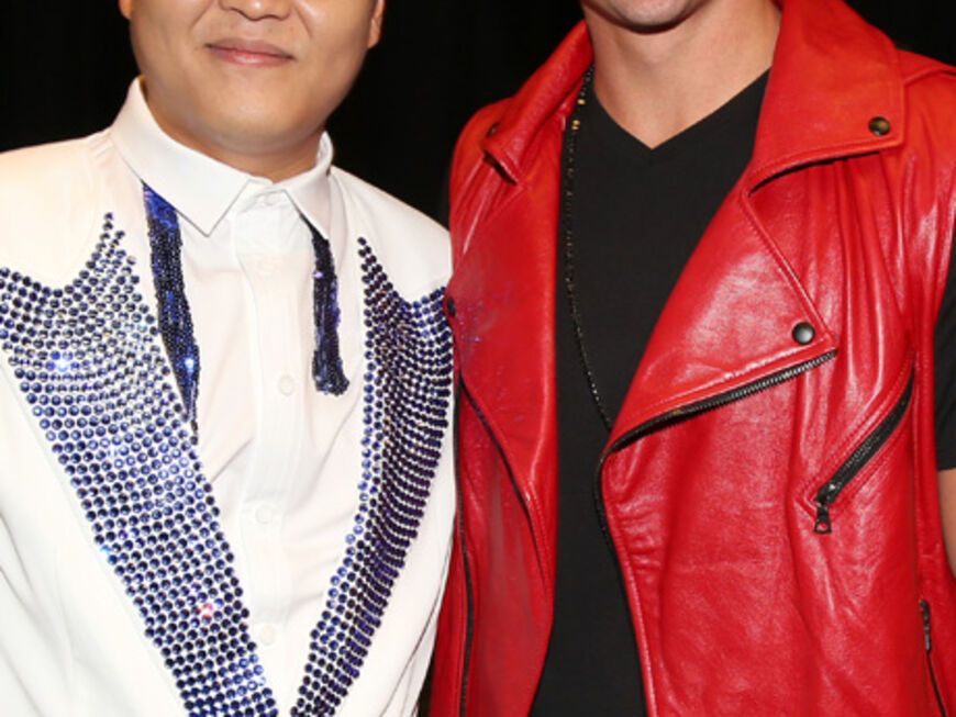 Der Sänger mit Schwimmstar Ryan Lochte. Übrigens: Psy würde am liebsten einmal Tom Cruise treffen ...