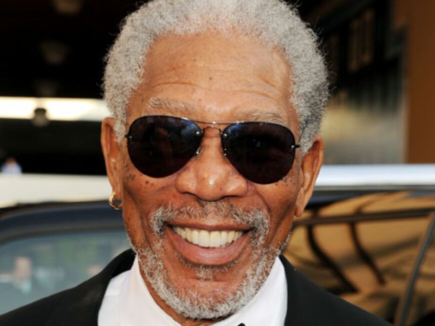 Strahlte bis über beide Ohren - Morgan Freeman