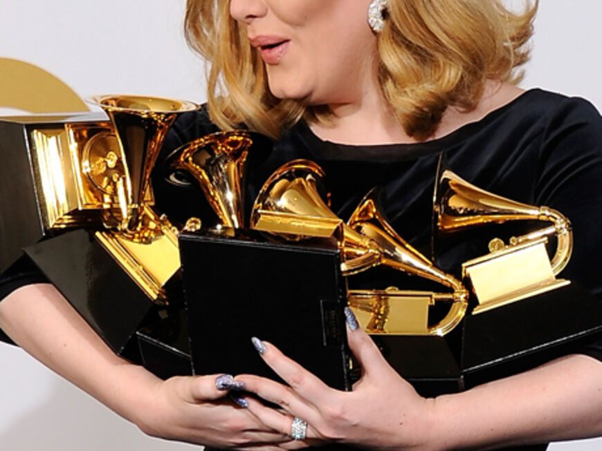 Unglaublich: Adele war sechs Mal nominiert - und räumte alle Preise ab. Glückwunsch!