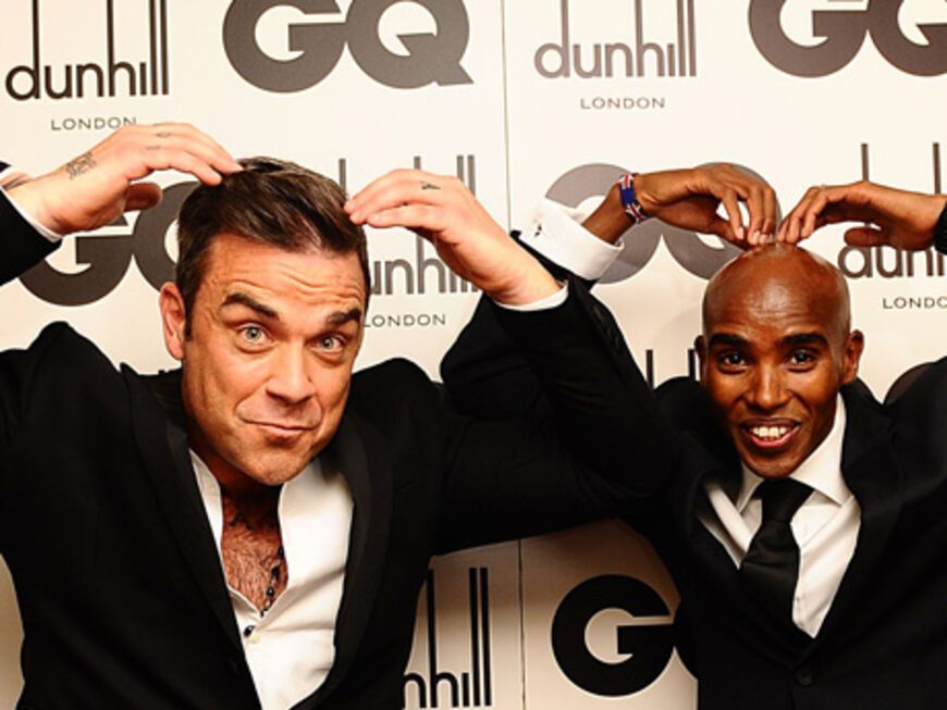 Affig: Robbie Williams mit dem Langstreckenläufer und Olympia-Gewinner Mo Farah