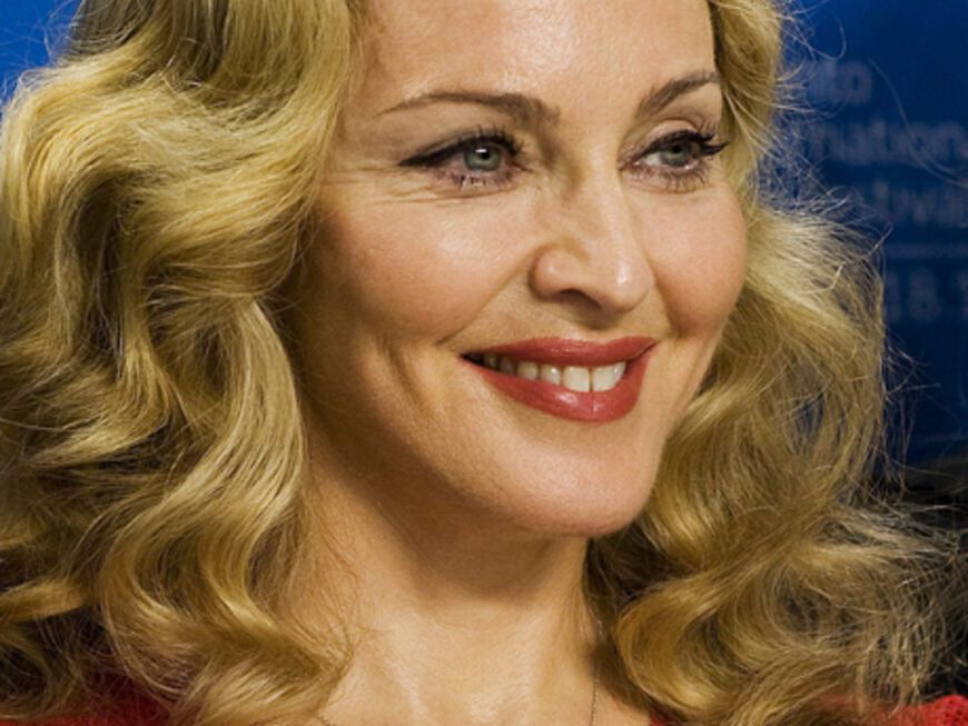 Hat gut lachen: Madonna bei der Pressekonferenz zu ihrem Film "W.E."