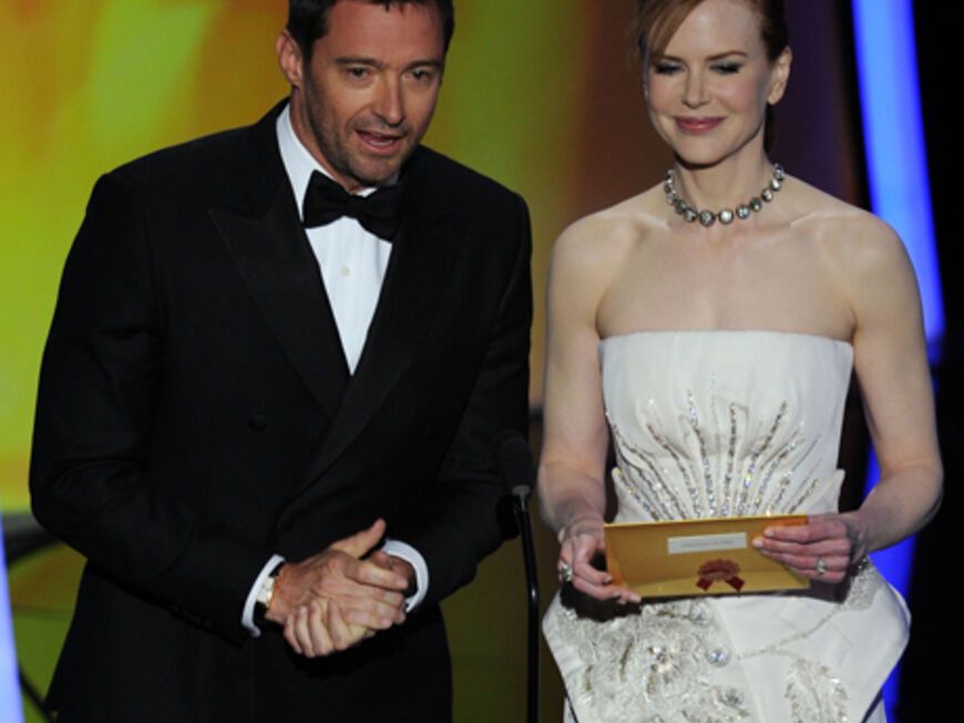 Hugh Jackman und Nicole Kidman präsentieren einen Oscar