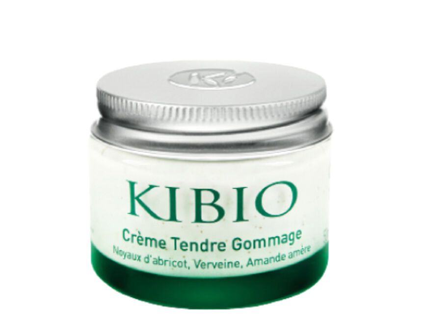 Sanftes Peeling in einem Tiegel aus recyceltem Glas: CrÃ¨me Tendre Gommage" von Kibio, 50 ml ca. 23 Euro  