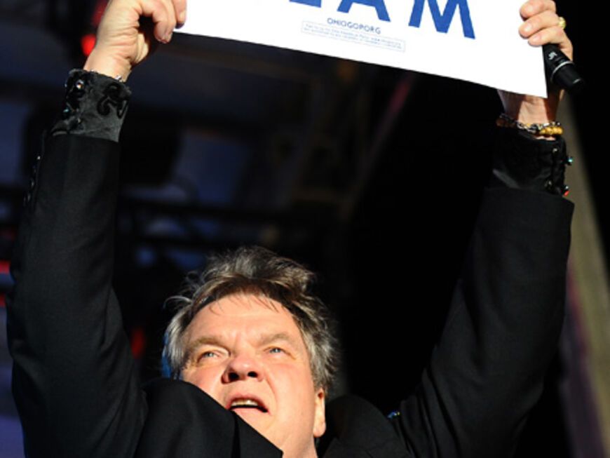 Ebenso wie Meat Loaf, der seine Fans bei einem Konzert in Ohio zu einem Sprechgesang aufforderte: "Und jetzt alle: Mitt Romney!" 12.000 Anhänger unterstützen ihn