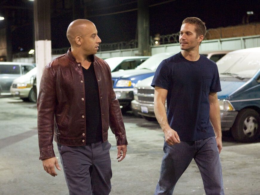 Vin Diesel und Paul Walker am Set von "Fast & Furious"