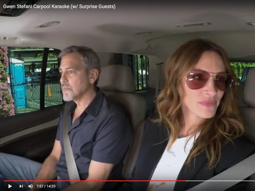Clooney und Julia Roberts rappen bei "Carpool Karaoke" zu Gwen