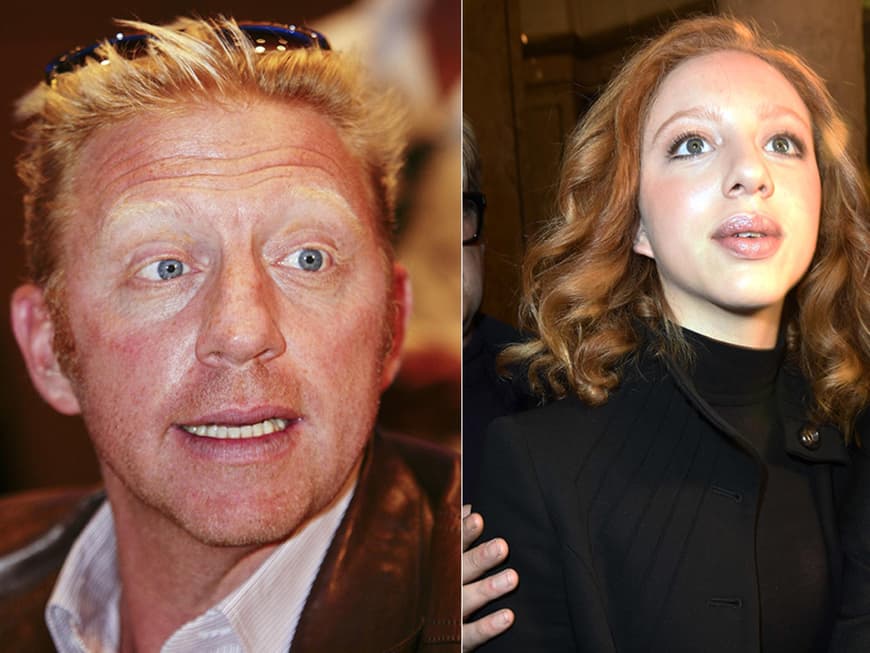 Boris Becker und Annas Ermakova gucken ernst