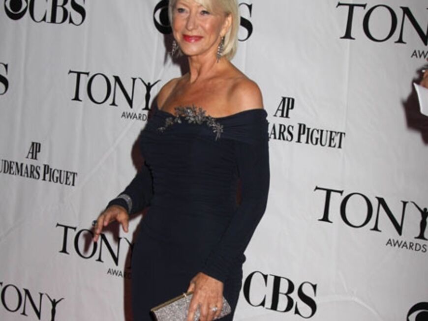 Helen Mirren auf dem Roten Teppich der "Tony Awards". Sie überreichte den Preis an Schauspieler Denzel Washington