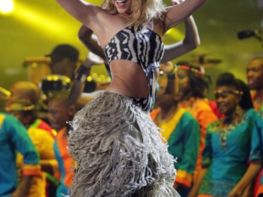 Schon bei der WM-Eröffnungsfeier herrschte Partystimmung. Nicht zuletzt dank Shakira, die ihren Song "Waka, Waka" präsentierte und ordentlich die Hüften schwang