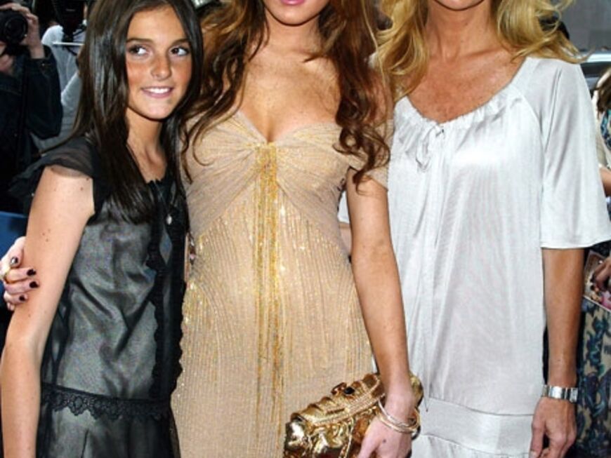 Lindsay Lohan mit ihrer Mutter Dina und ihrer jüngeren Schwester Aliana