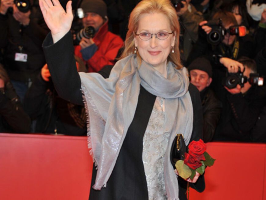 Meryl Streep brachte gestern Abend, 14.02., Hollywood-Flair nach Berlin. Sie präsentierte auf der Berlinale ihren Film "The Iron Lady"