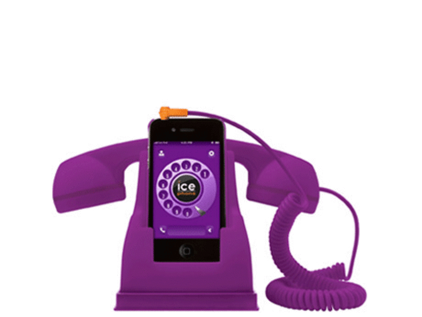 27. Oktober 2012: Retro meets Future! Das Ice-Phone ist ein absolutes It-Accessoire für jeden Haushalt. Mit der passenden "Ice-Phone"-App kann man sogar wie früher über eine angezeigte Wählscheibe die Nummern eingeben und über den Hörer telefonieren. Über ice-phone.com, ca. 50 Euro