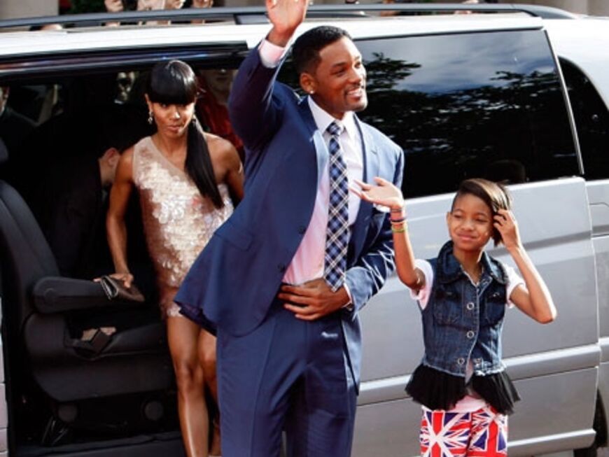 "Familie Cool" und ihr großer Auftritt: Bei der Premiere von "Karate Kid" in London brachte Jaden seine ganze Familie mit
