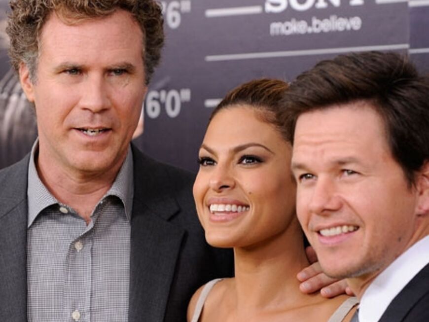 Geben nicht nur auf der Leinwand ein cooles Trio ab: Will Ferrell, Eva Mendes und Mark Wahlberg