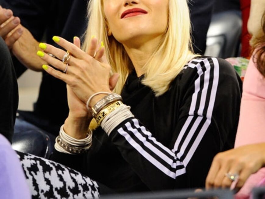 Sängerin Gwen Stefani mischte sich unter das Publikum und feuerte ihren Favoriten ordentlich an
