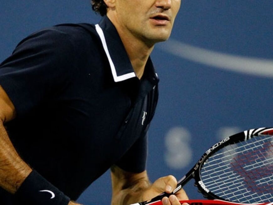 Auf dem Court spielten Tennis-Superstar Roger Federer ...