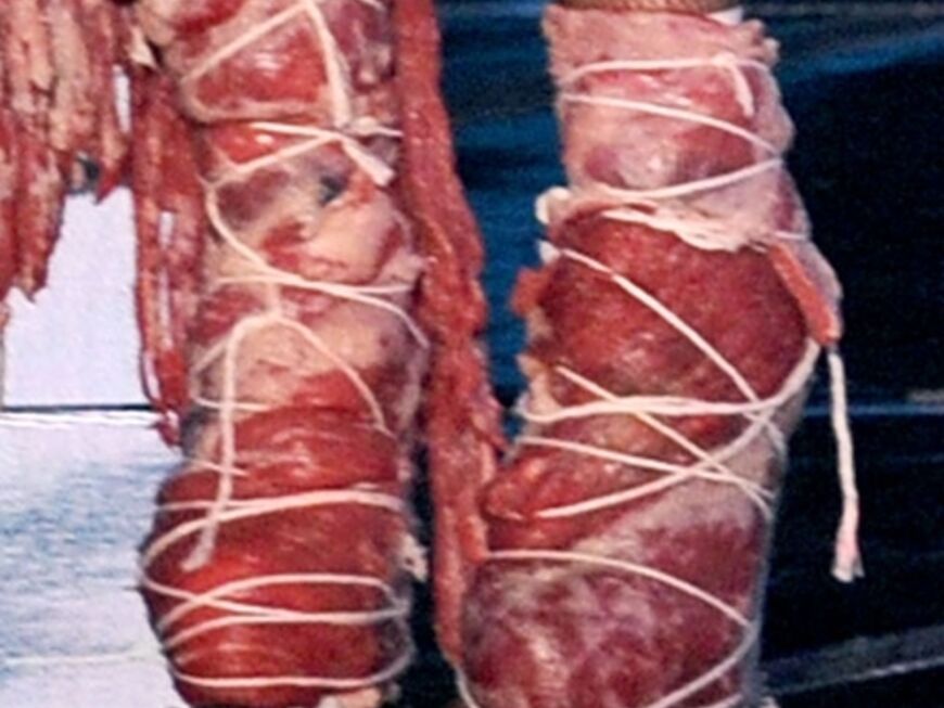 Die Fleisch-Schuhe von Lady GaGa. Aber keine Angst: Es ist "nur" Synthetik