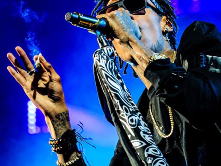 Für Wiz Khalifa gehört das Rauchen eines Joints mit zu seinen Auftritten