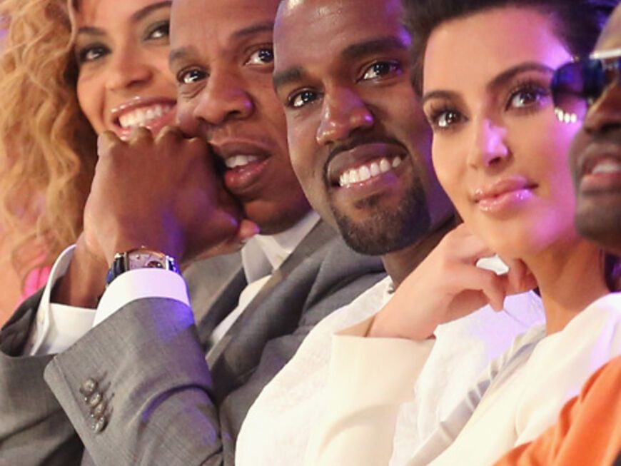 Pärchenabend: Beyoncé Knowles und Jay-Z kamen gemeinsam mit Kanye West und seiner Kim Kardashian