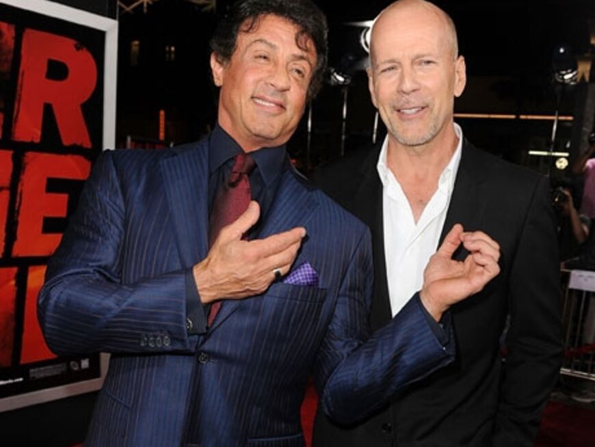 Kumpels - nicht nur auf der Leinwand: Sylvester Stallone und Bruce Willis 