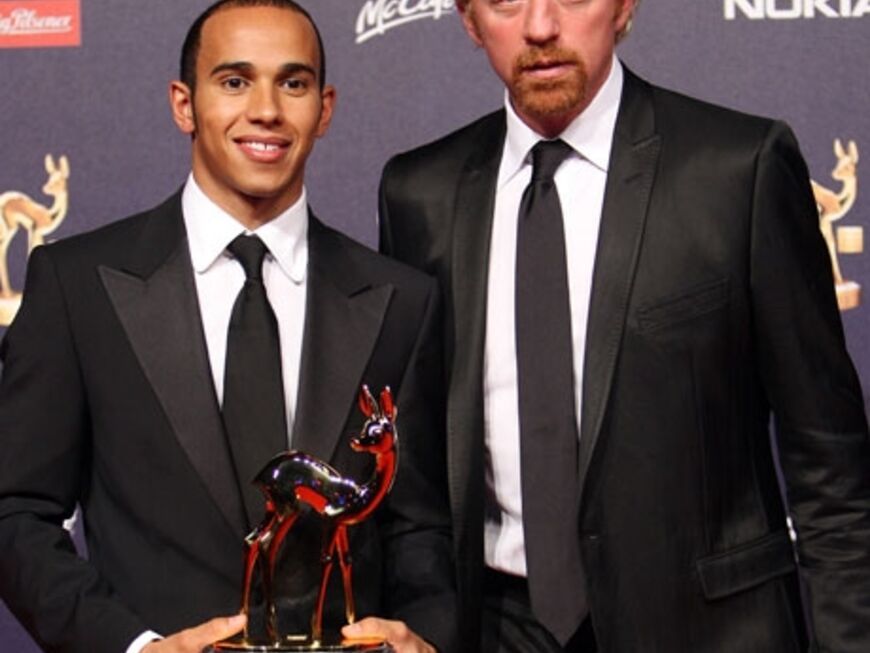 Lewis Hamilton und Boris Becker: Hamilton gewann einen Sonderpreis der Jury für seine Erfolge in der Formel-1