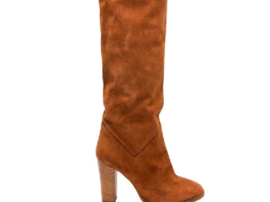 Versuchen Sie die Stiefel zu langen Hippie-Kleidern. Wer es cooler mag, trägt wie Kate Moss Skinny-Jeans dazu - natürlich in den Stiefeln! Seventies-Look von Mango, ca. 120 Euro